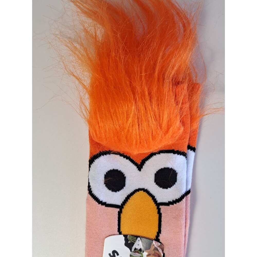 Disney Muppets Beaker Crew Socks Shoe Size 5-10 Orange Hair Novelty NEW Unisex - Picture 3 of 5